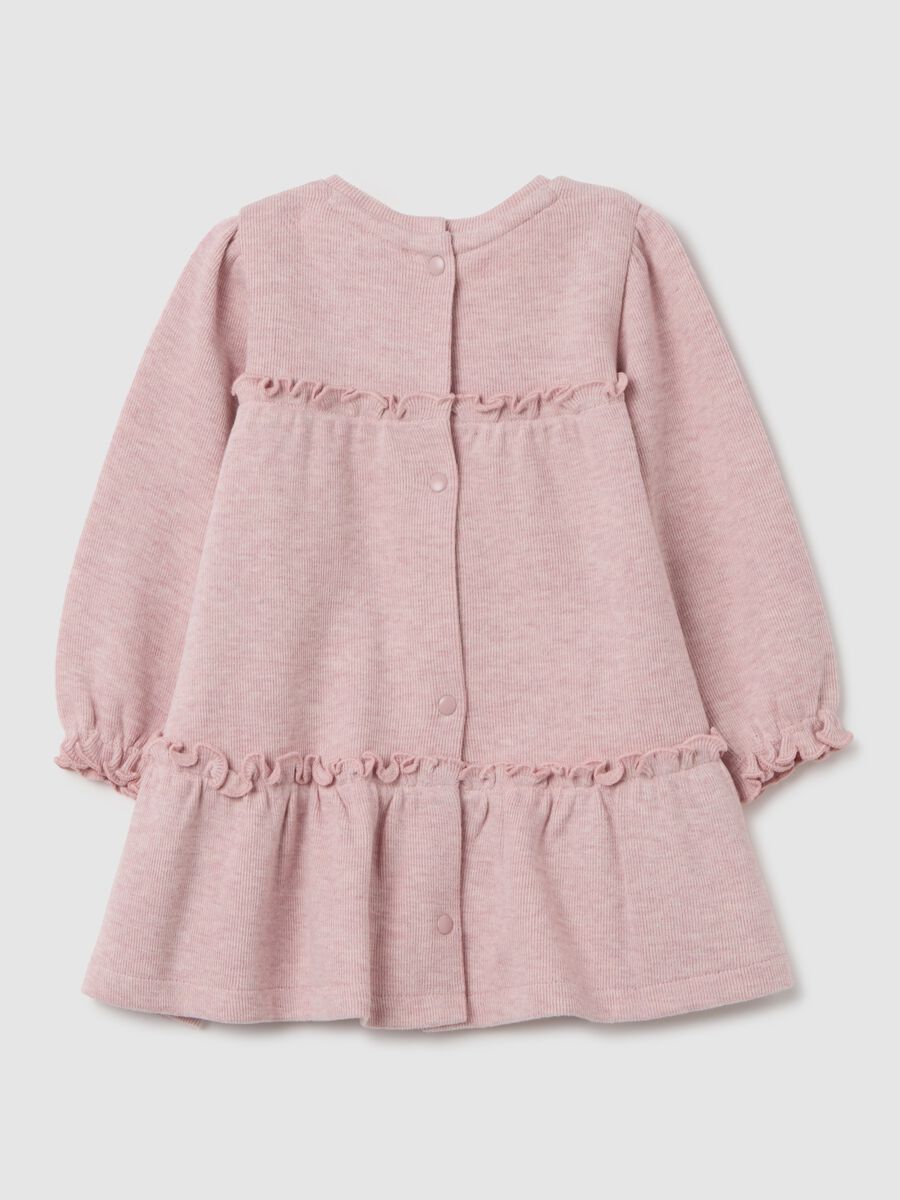 Baby girl's pink cotton dress with ruffles_1