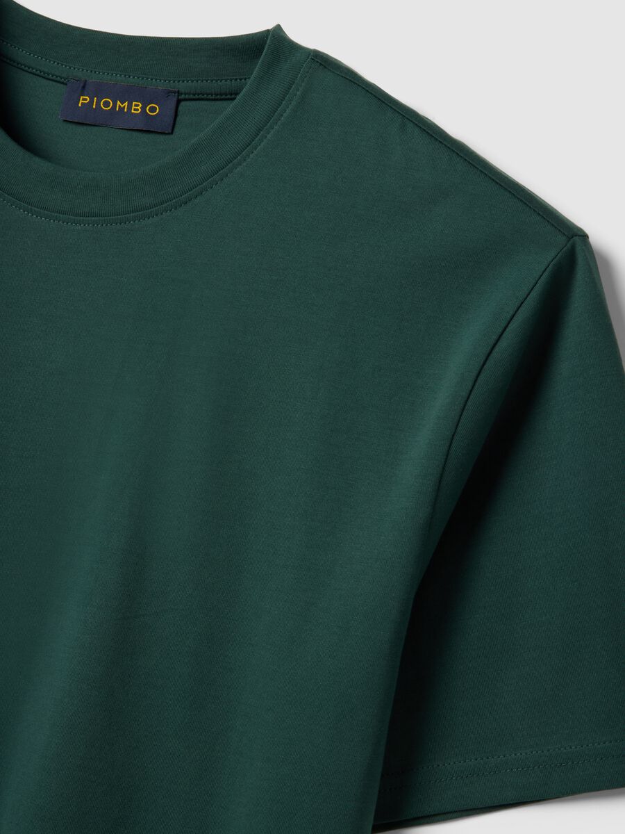 T-shirt girocollo in puro cotone verde relaxed fit_5