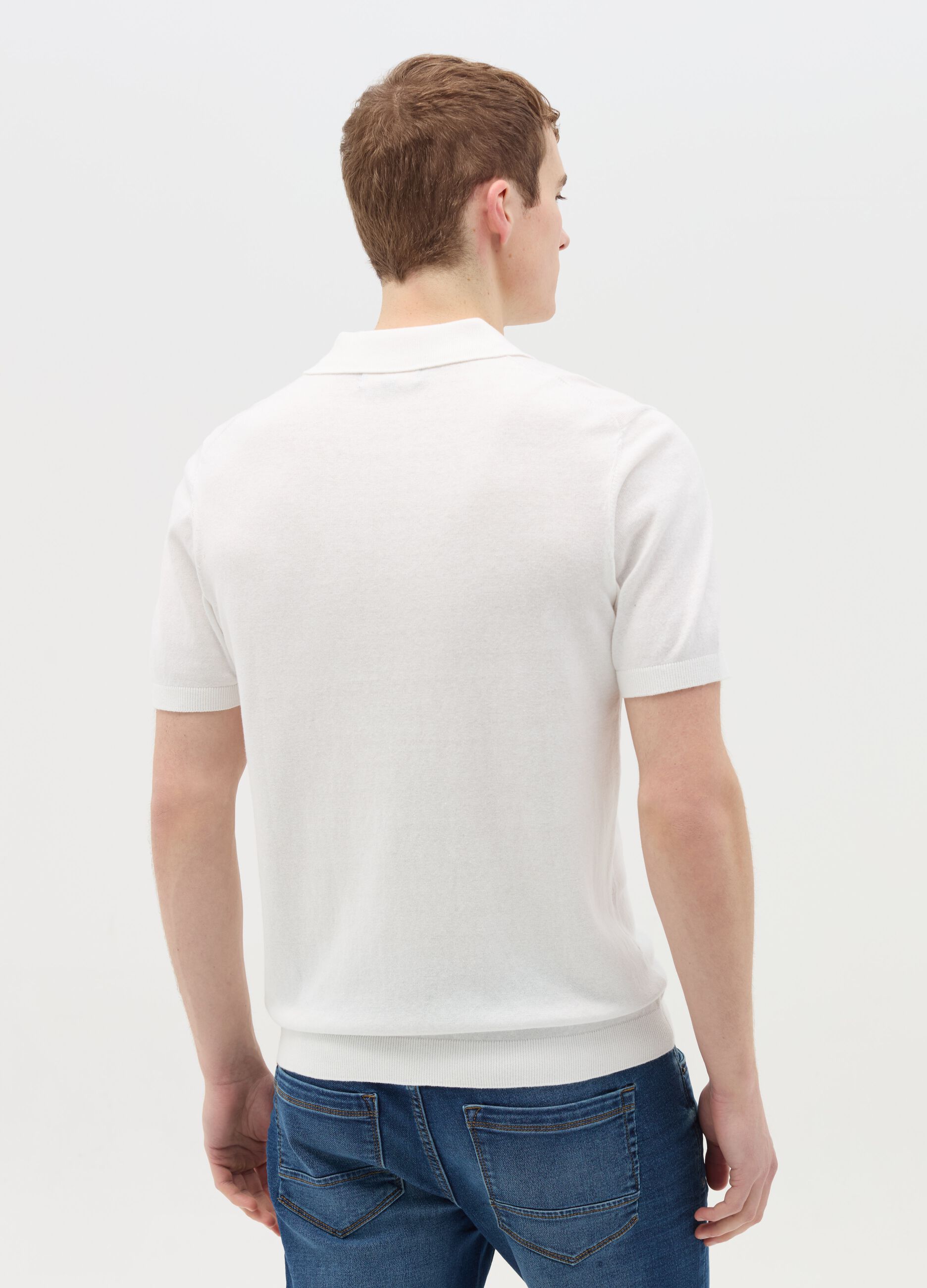 Polo shirt in solid colour cotton