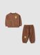 Brown organic cotton-blend Winnie the Pooh jogging set_0