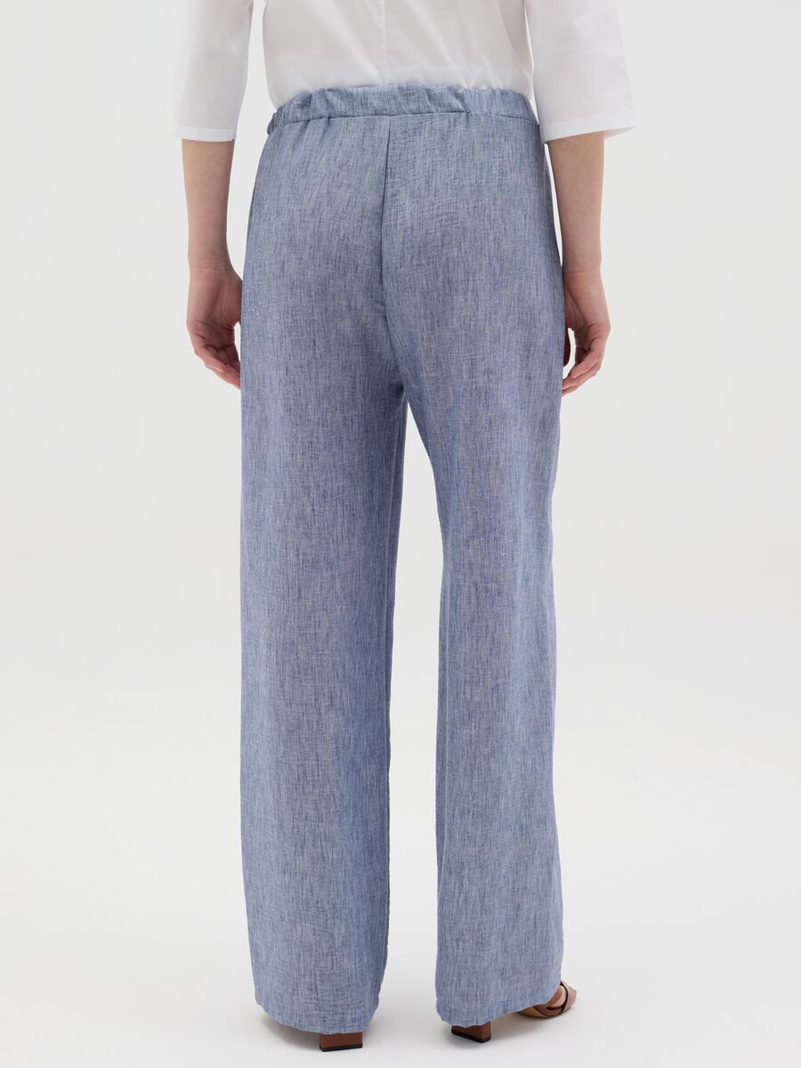 Regular Blue Trousers in Fabric Blend_3