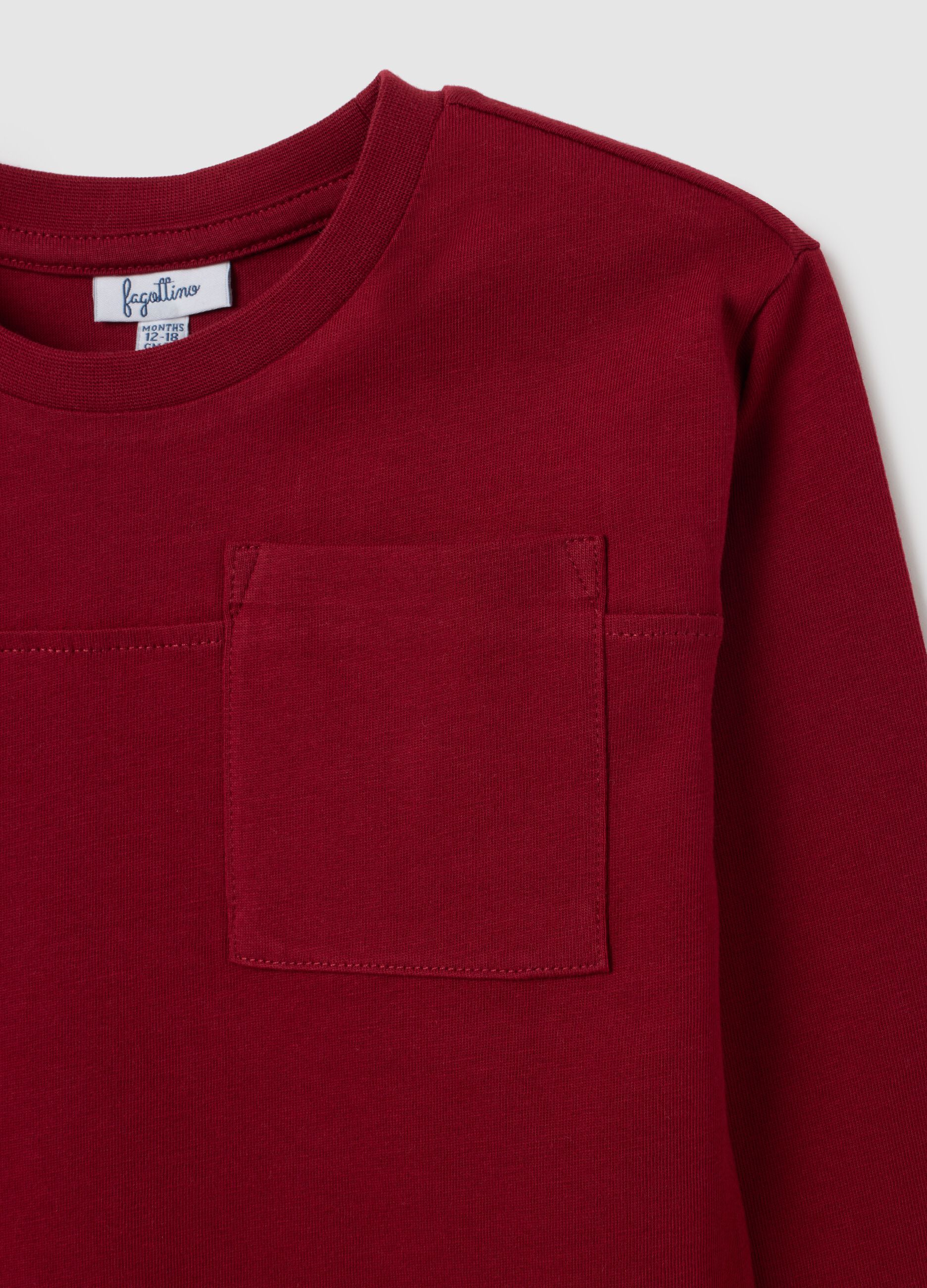 Maglietta in puro cotone rossa regular fit