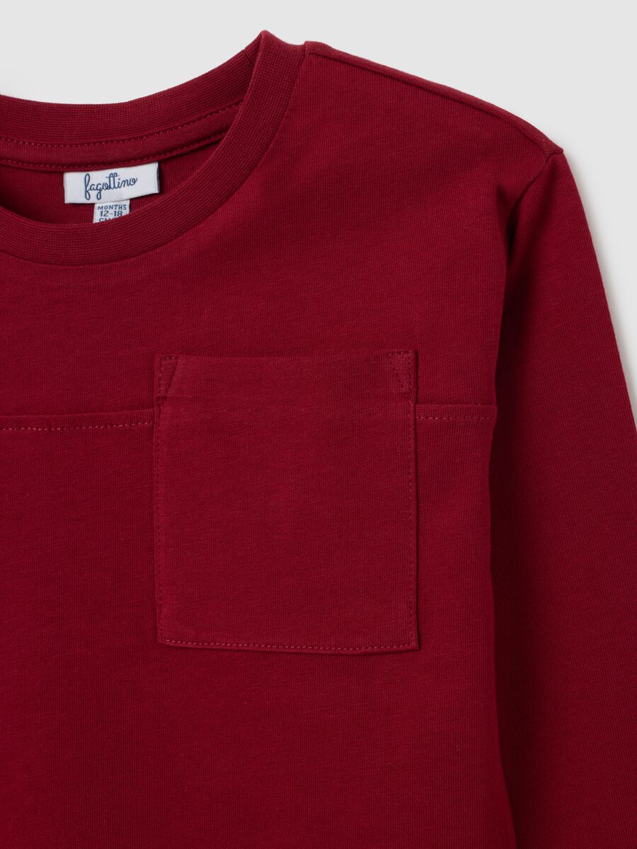 Maglietta in puro cotone rossa regular fit_2
