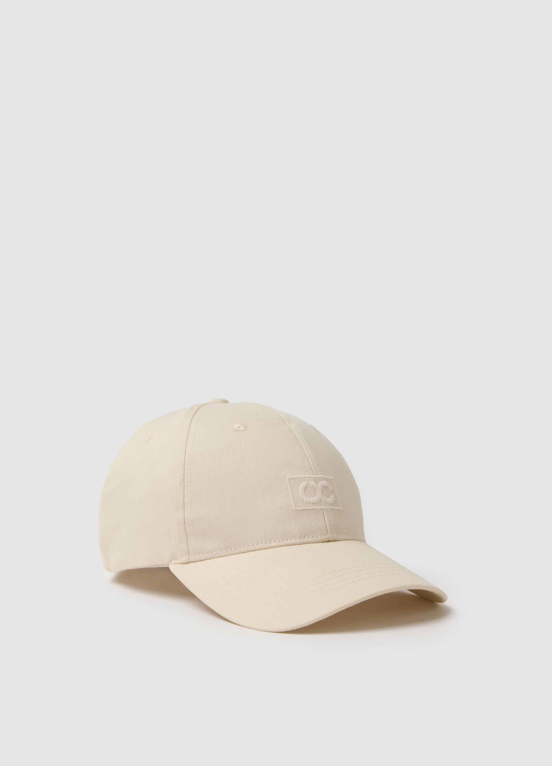 Regular fit beige pure cotton baseball cap