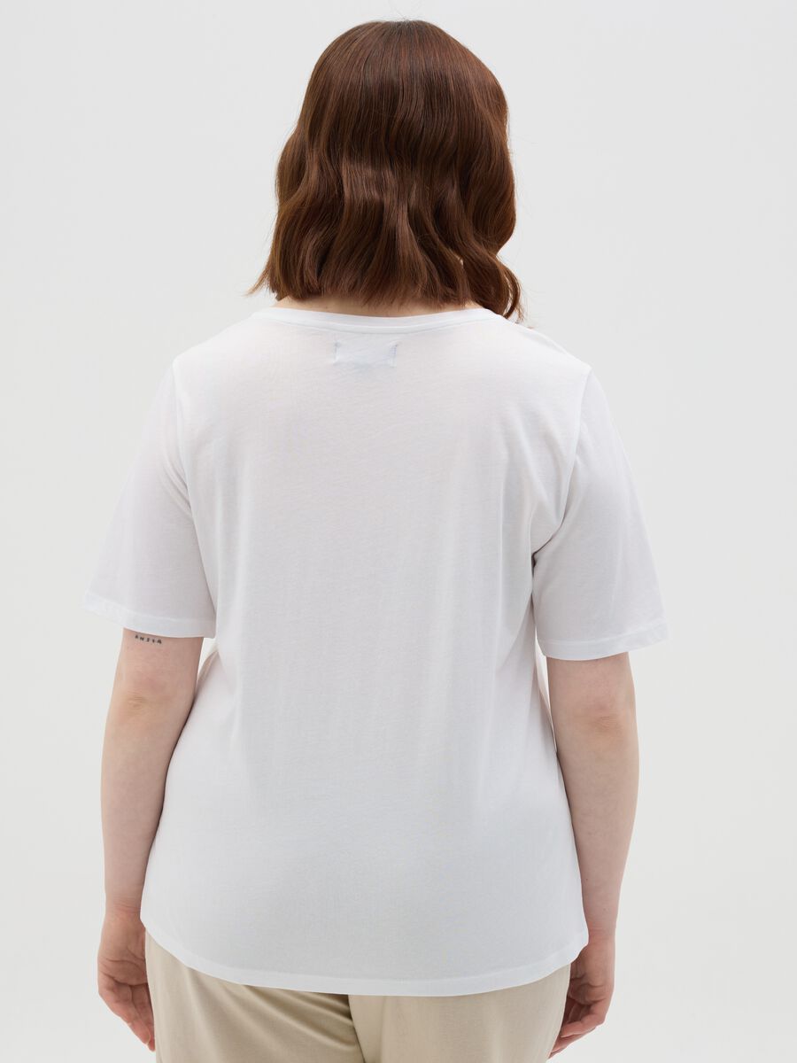 Curvy white T-shirt with "Sorrento Lemon Juice" print in cotton_2