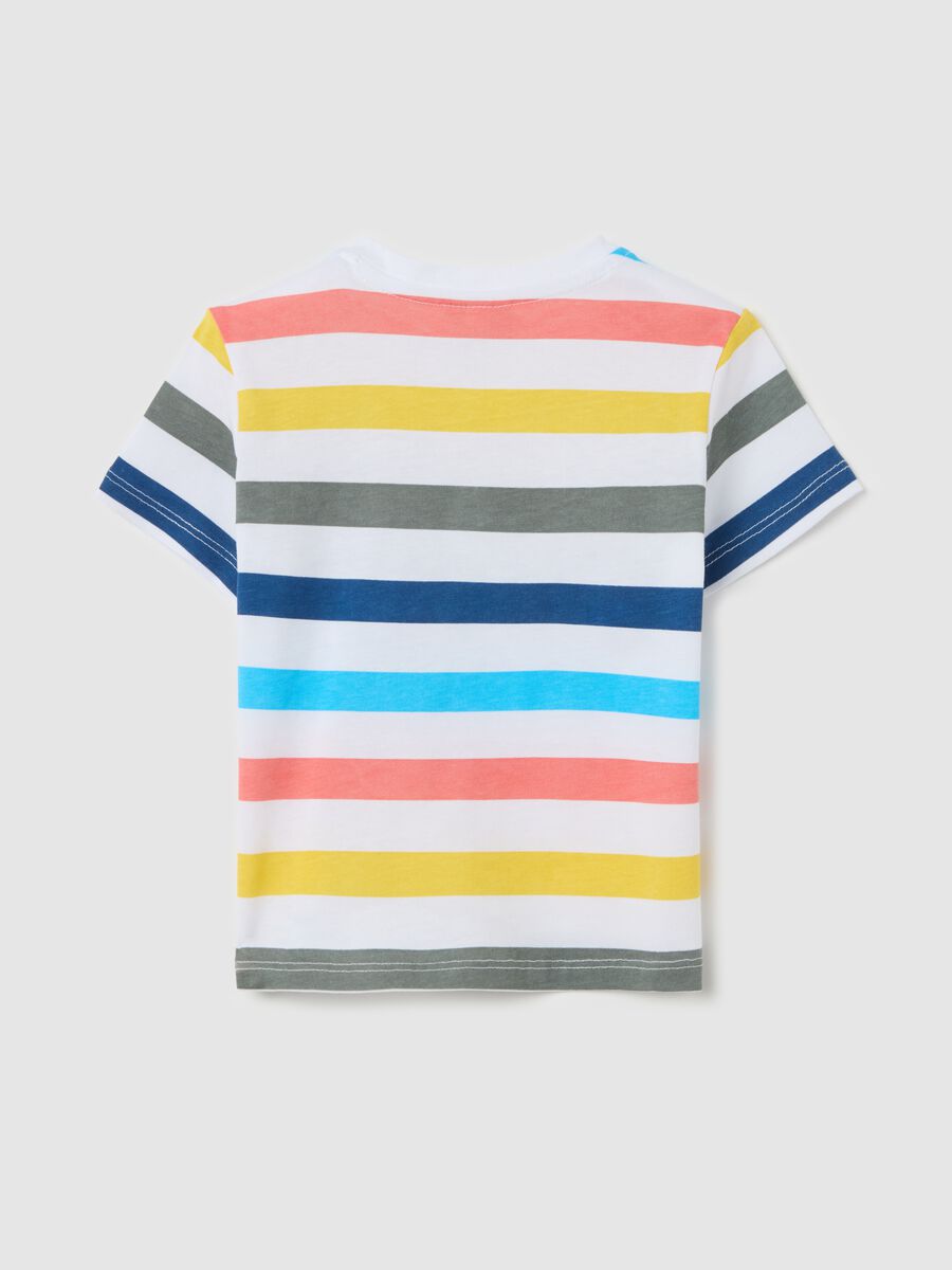 Cotton T-shirt with striped pattern_1