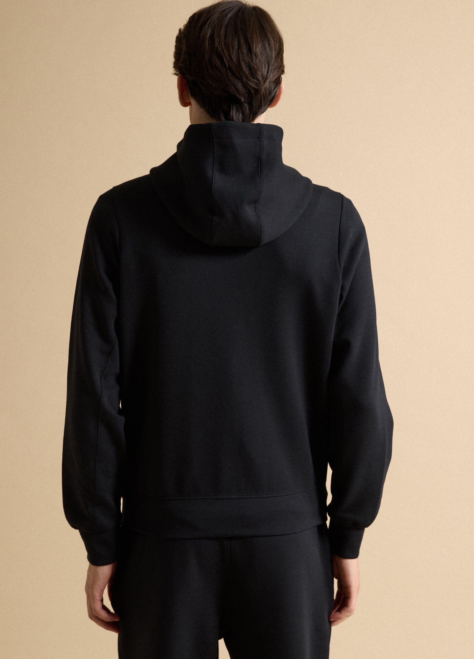 Full-zip nera traspirante in tessuto elasticizzato 2 Way Stretch