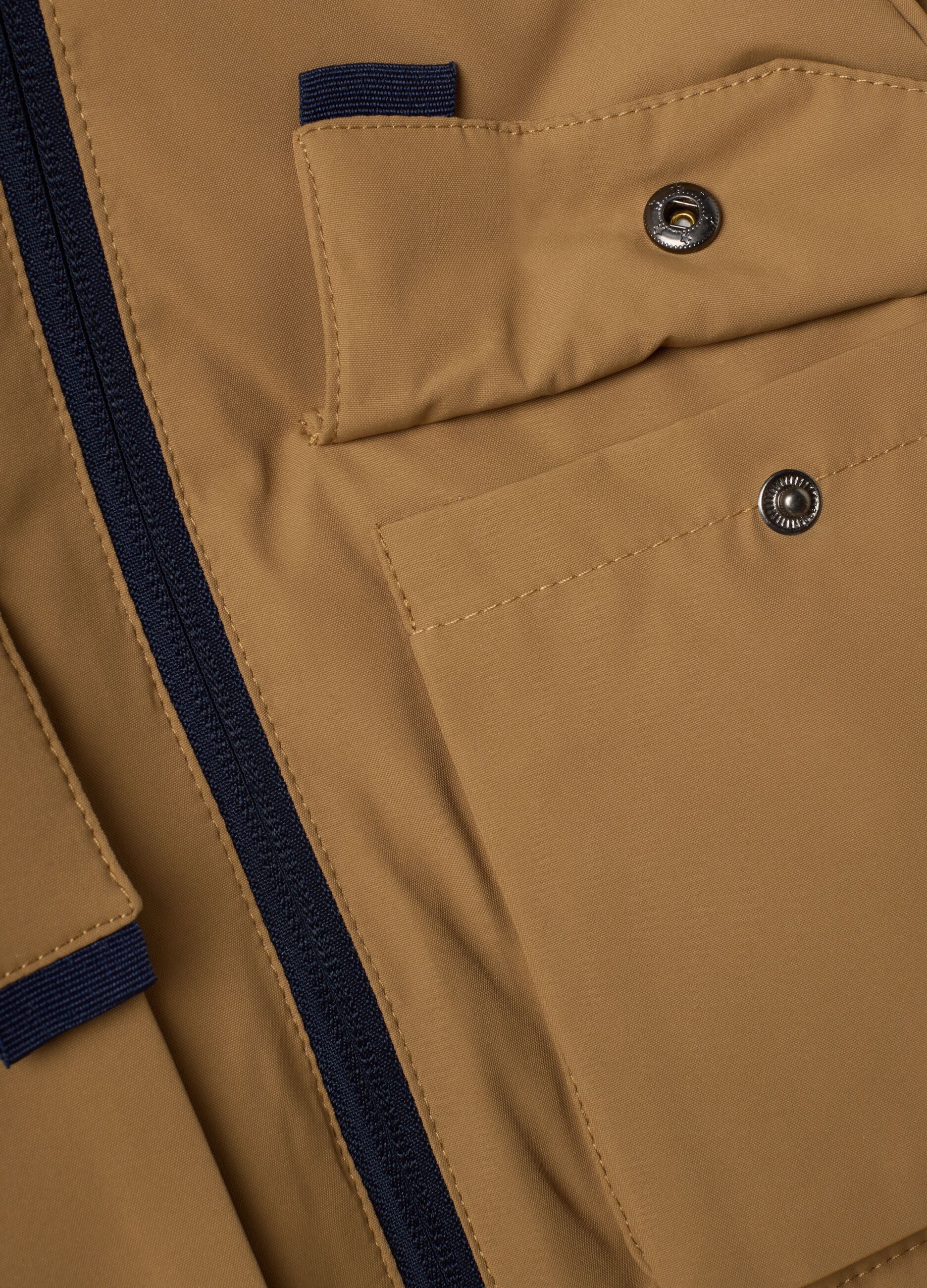 Giacca marrone imbottita con cappuccio e zip per bimbo