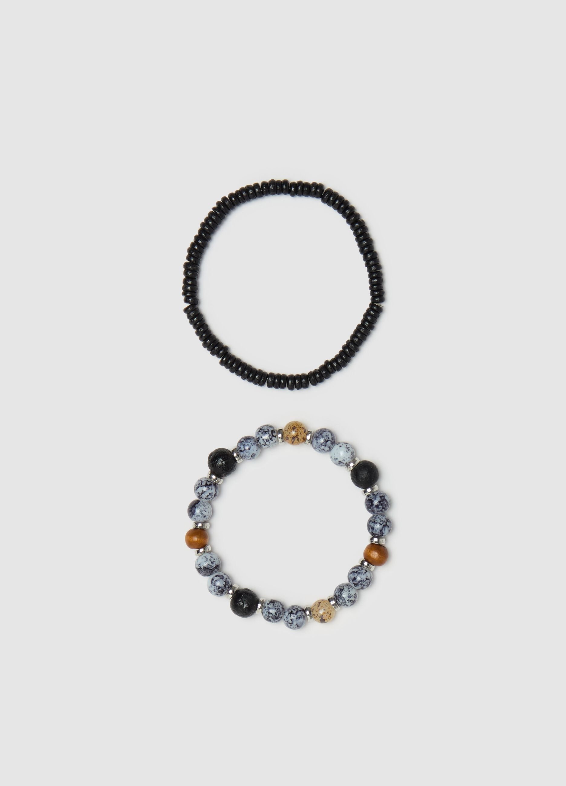 Two-pack bracelets with coloured beads