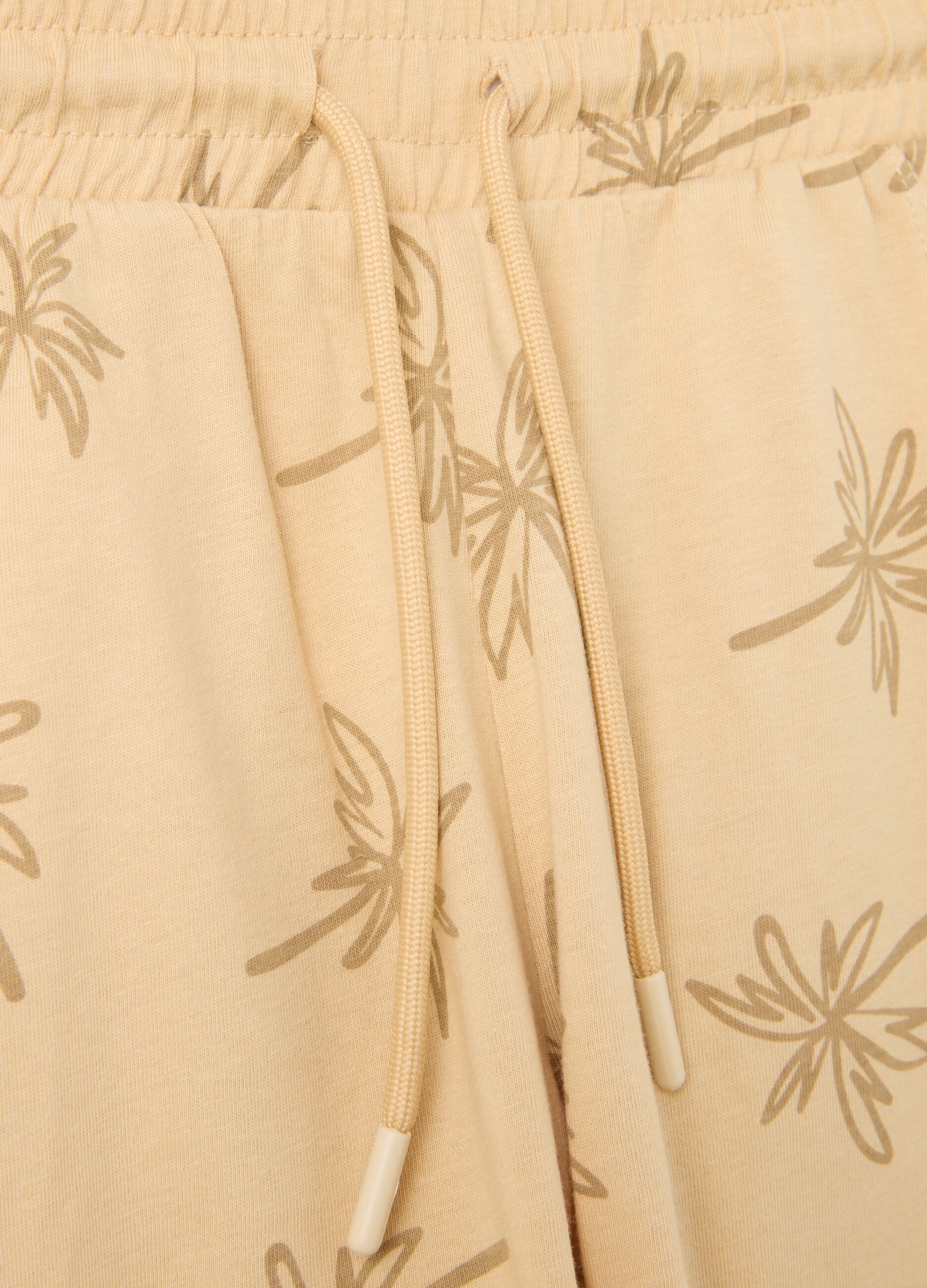Children's beige pure cotton regular fit shorts
