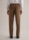 Brown slim fit elegant trousers with elastic waistband_2