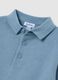 Blue regular fit cotton blend children's classic collar T-shirt_2
