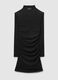 Black stretchy dress with high collar and fitted silhouette_4