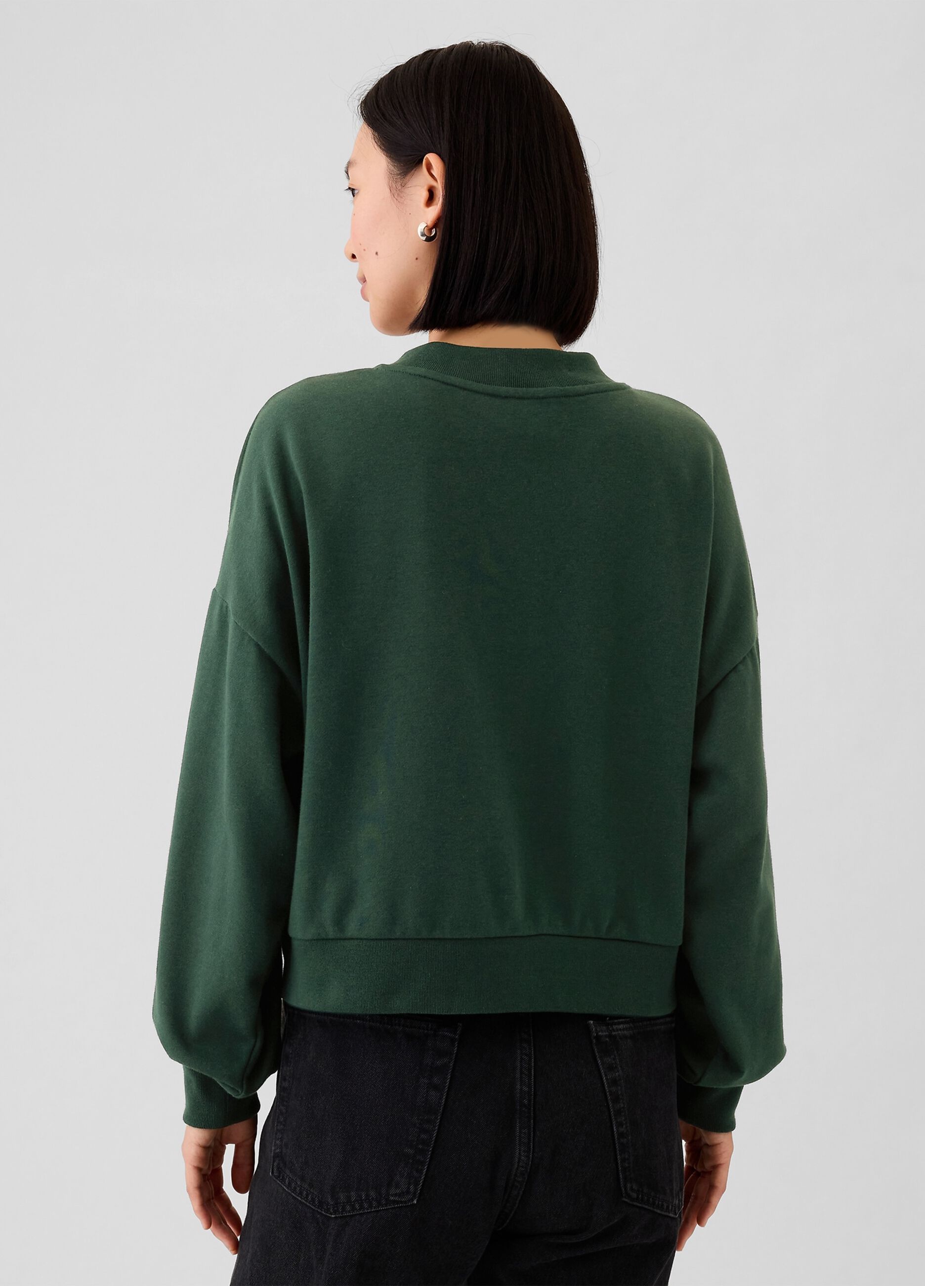 Oversized sweatshirt with buttons and logo embroidery