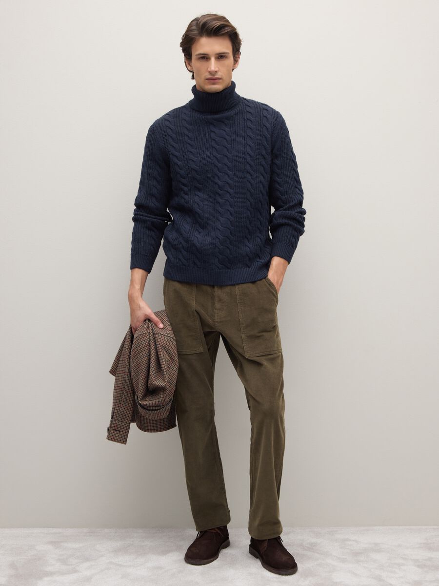 Green Stretch Velvet Trousers_0