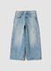 Pure cotton straight-fit denim jeans with rhinestones_0