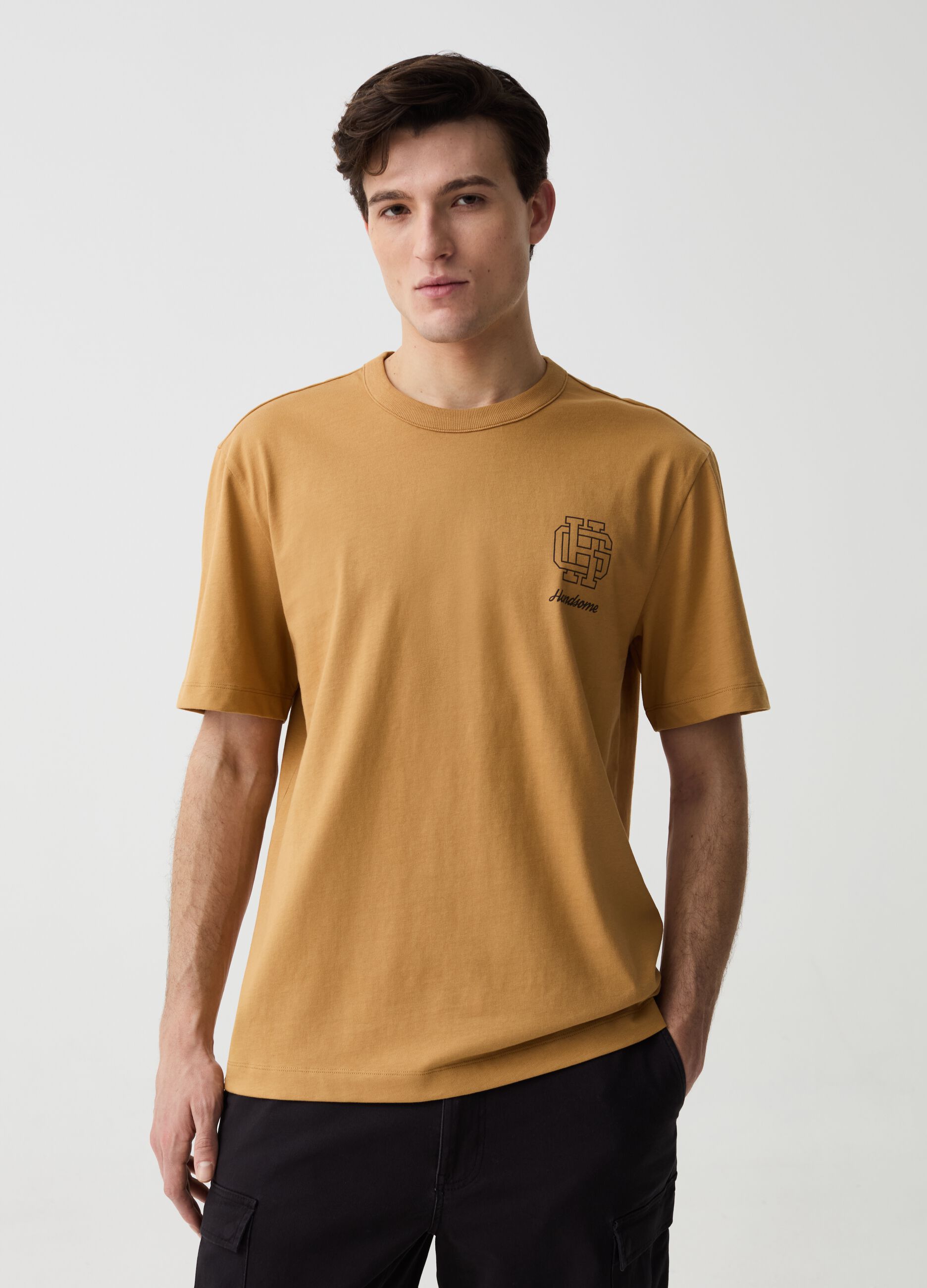 Cotton T-shirt with logo print