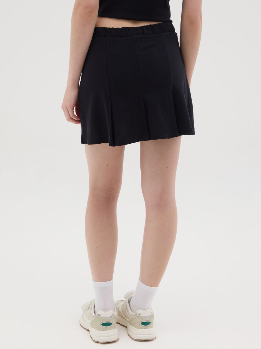 Women's black pure cotton skirt with regular fit_3