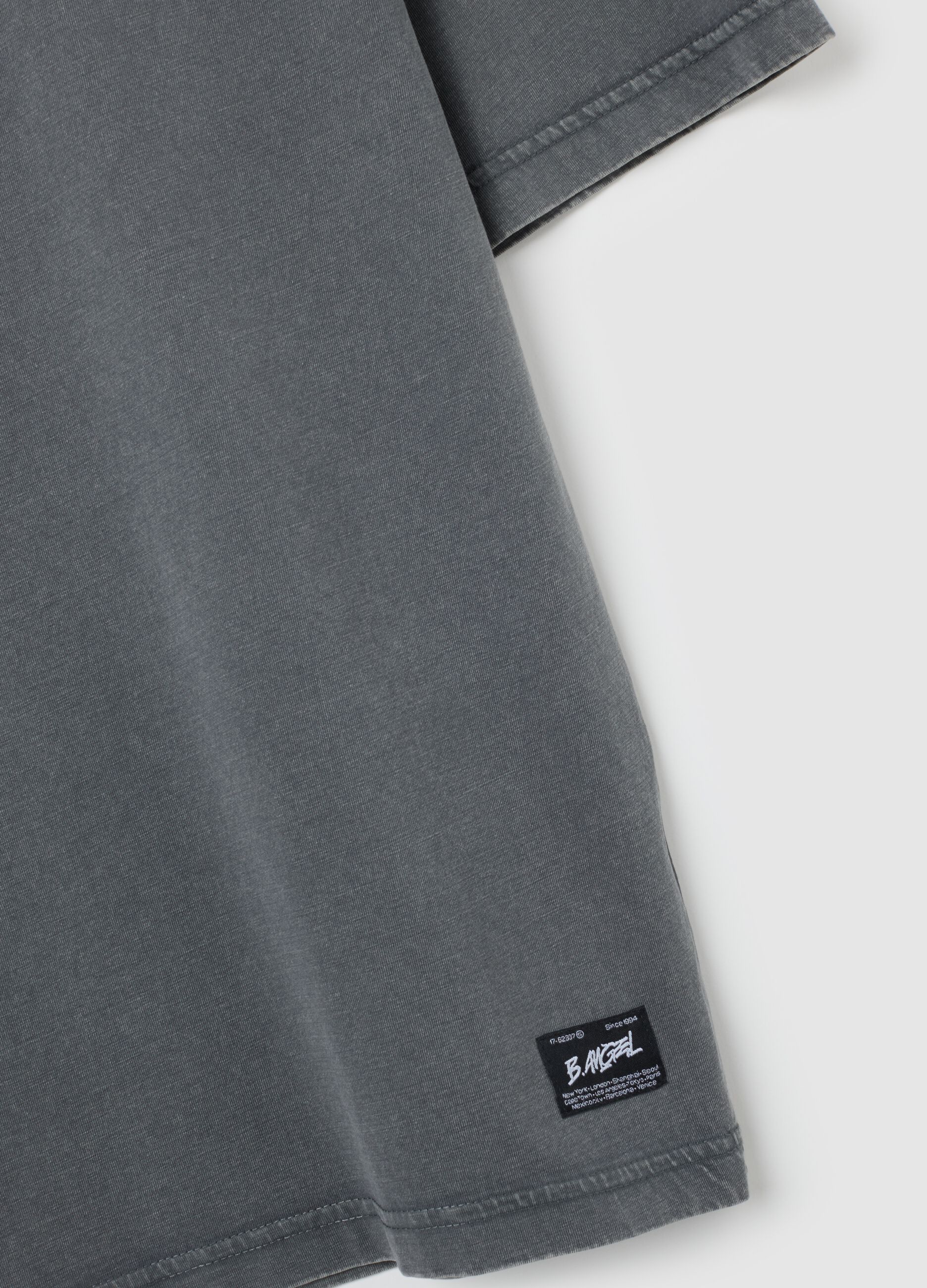 Grey pure cotton boxy fit T-shirt