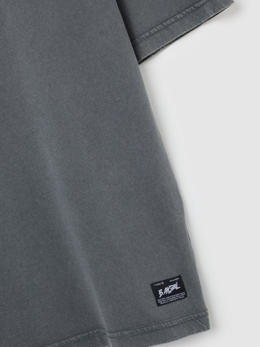 T-shirt in puro cotone grigia boxy fit_1