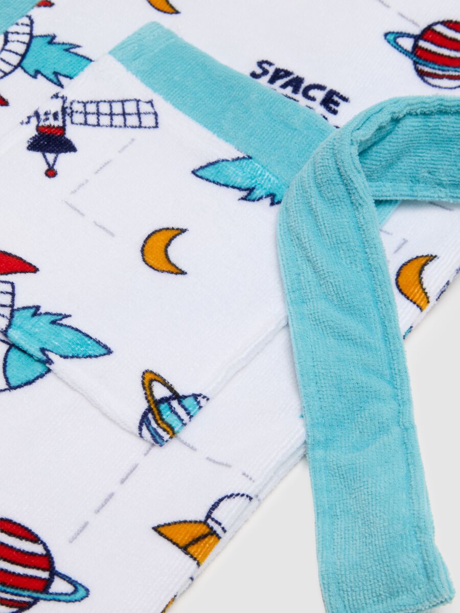 Boys' Multicolour Pure Cotton Bathrobe_3