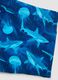 Blue stretch swim shorts with shark print_3