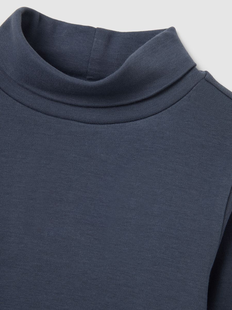 Long sleeve blue cotton shirt_2