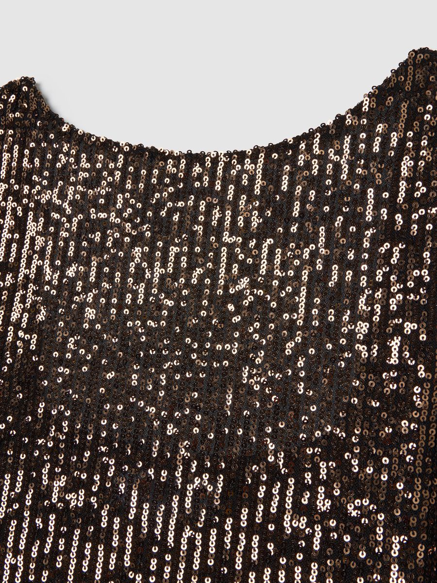 Brown cropped sequin top_1