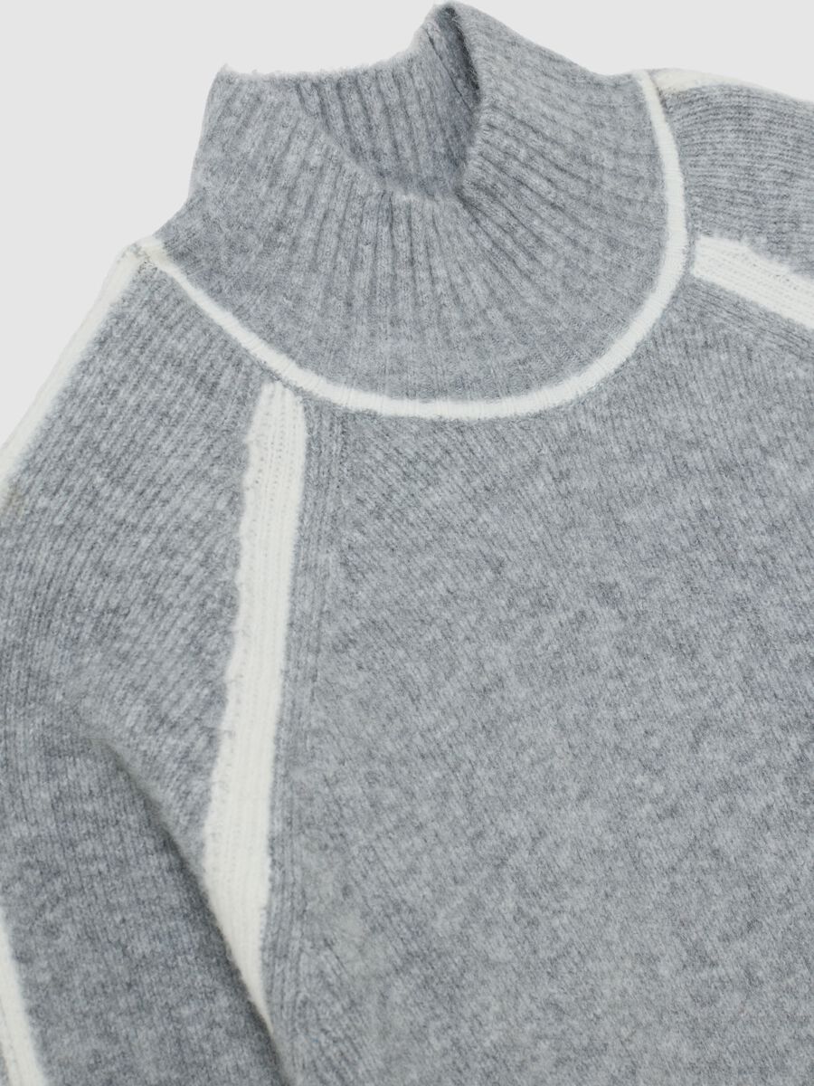 Grey High Neck Regular Fit Jumper_5