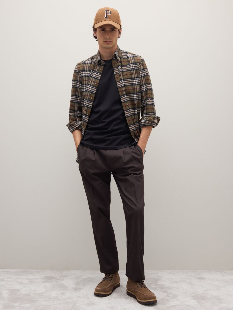 Long sleeve multicolour shirt in pure cotton regular fit with checks_2