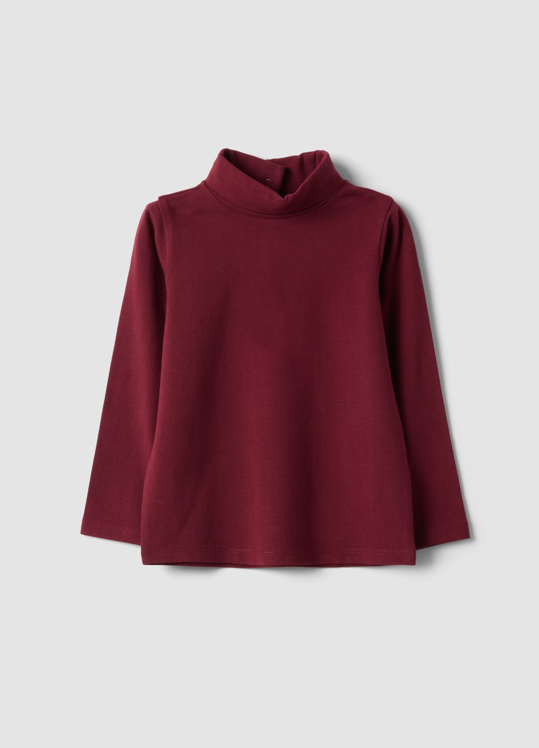 Maglietta rossa in cotone organico elasticizzato girocollo