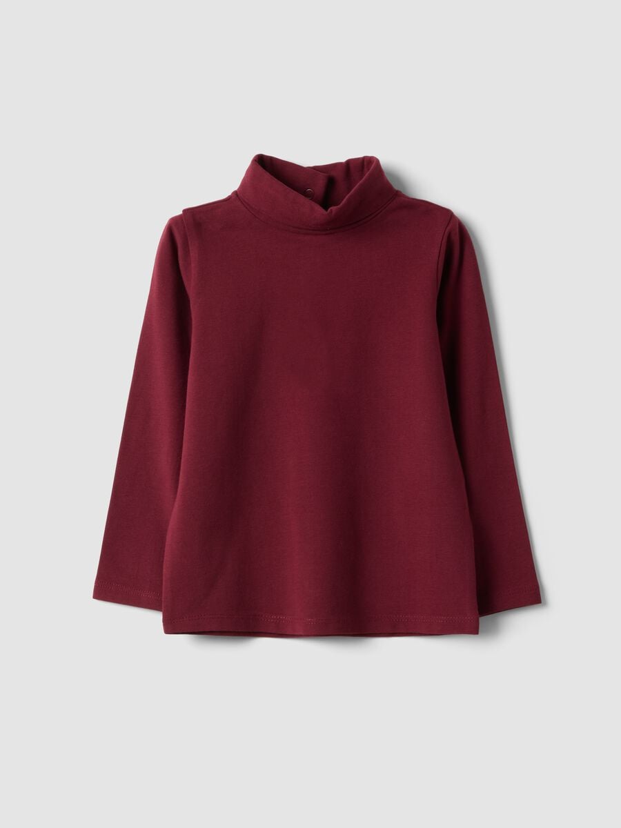 Red organic stretch cotton crew-neck T-shirt_0