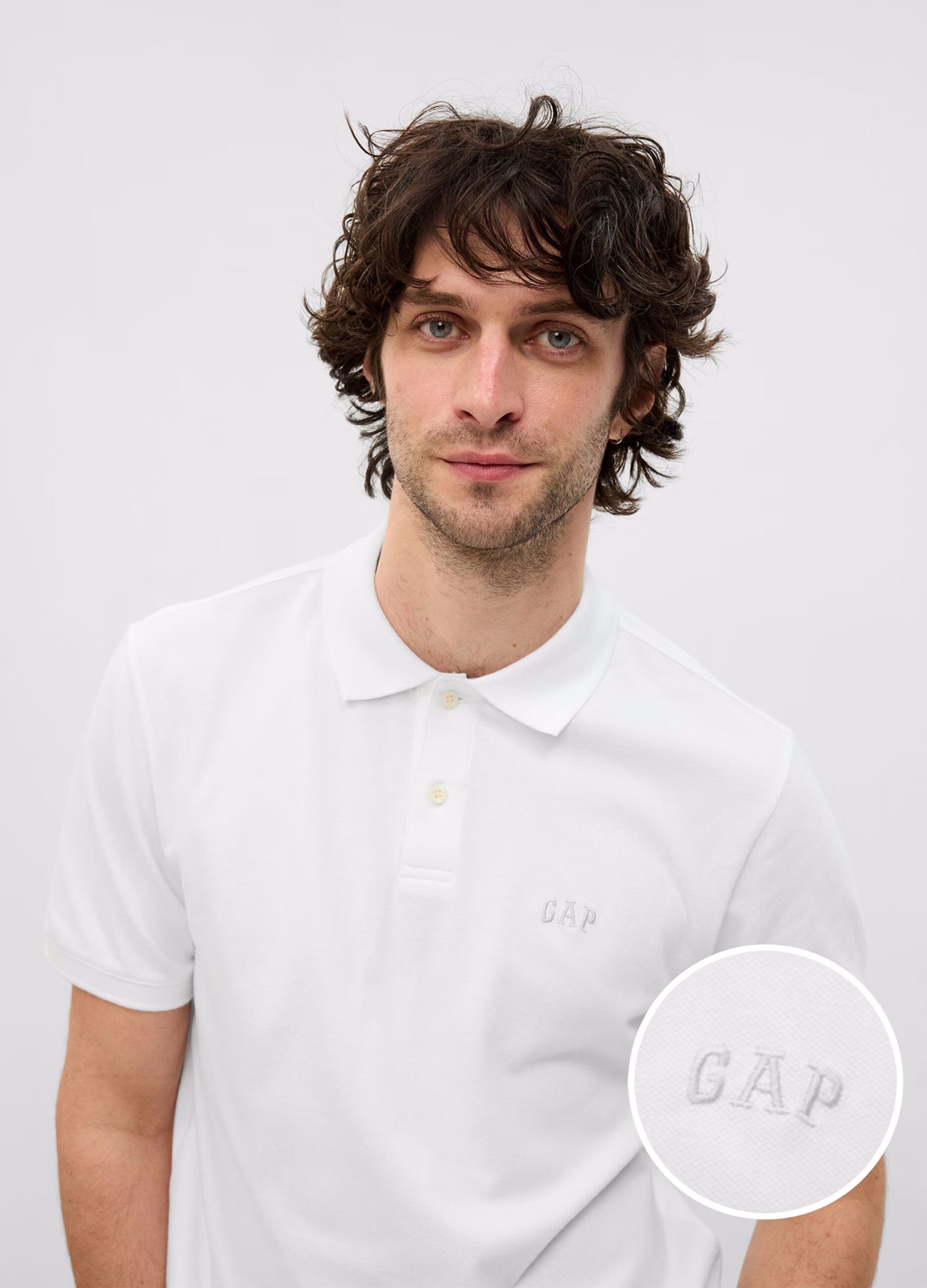 Pique polo shirt with embroidered logo