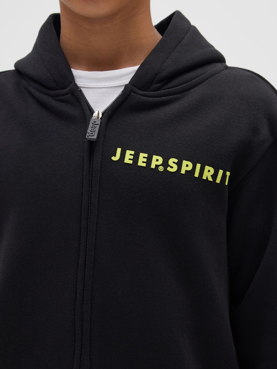 Felpa da bambino in misto cotone nera regular fit_2