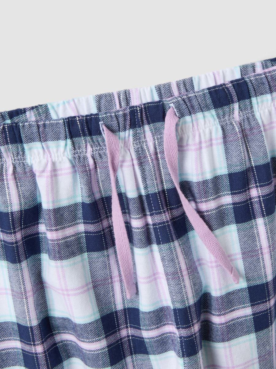 White and blue organic cotton checked pyjamas_2