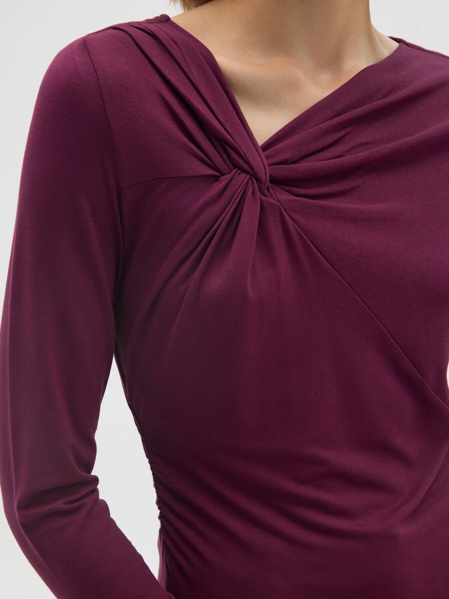Elasticated Long Sleeve Purple Top_3