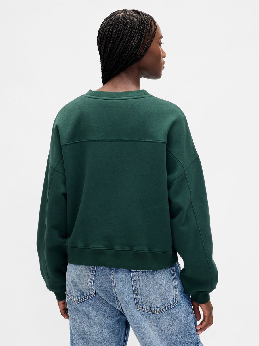 Women's Green Sweatshirt with Print_1