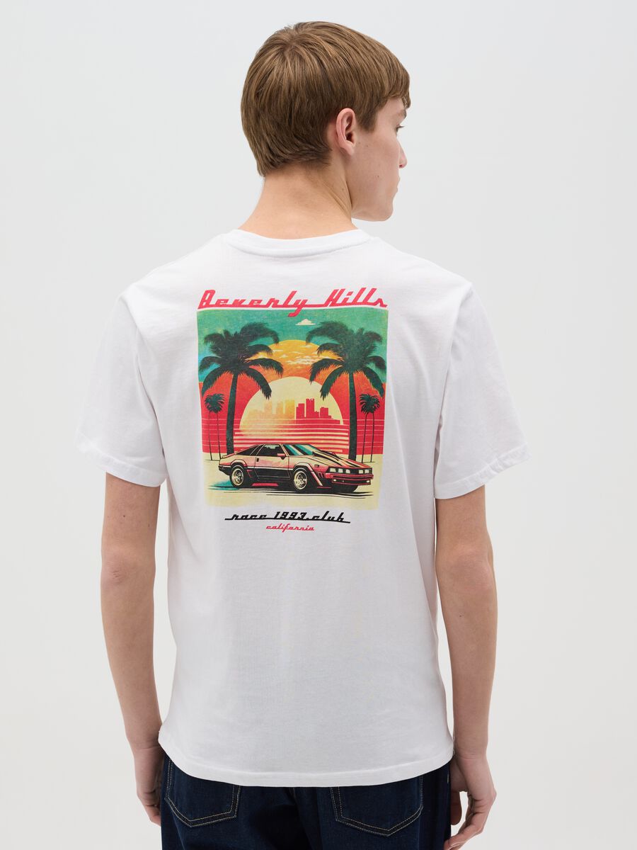 Cotton T-shirt with "Beverly Hills Race" print_3