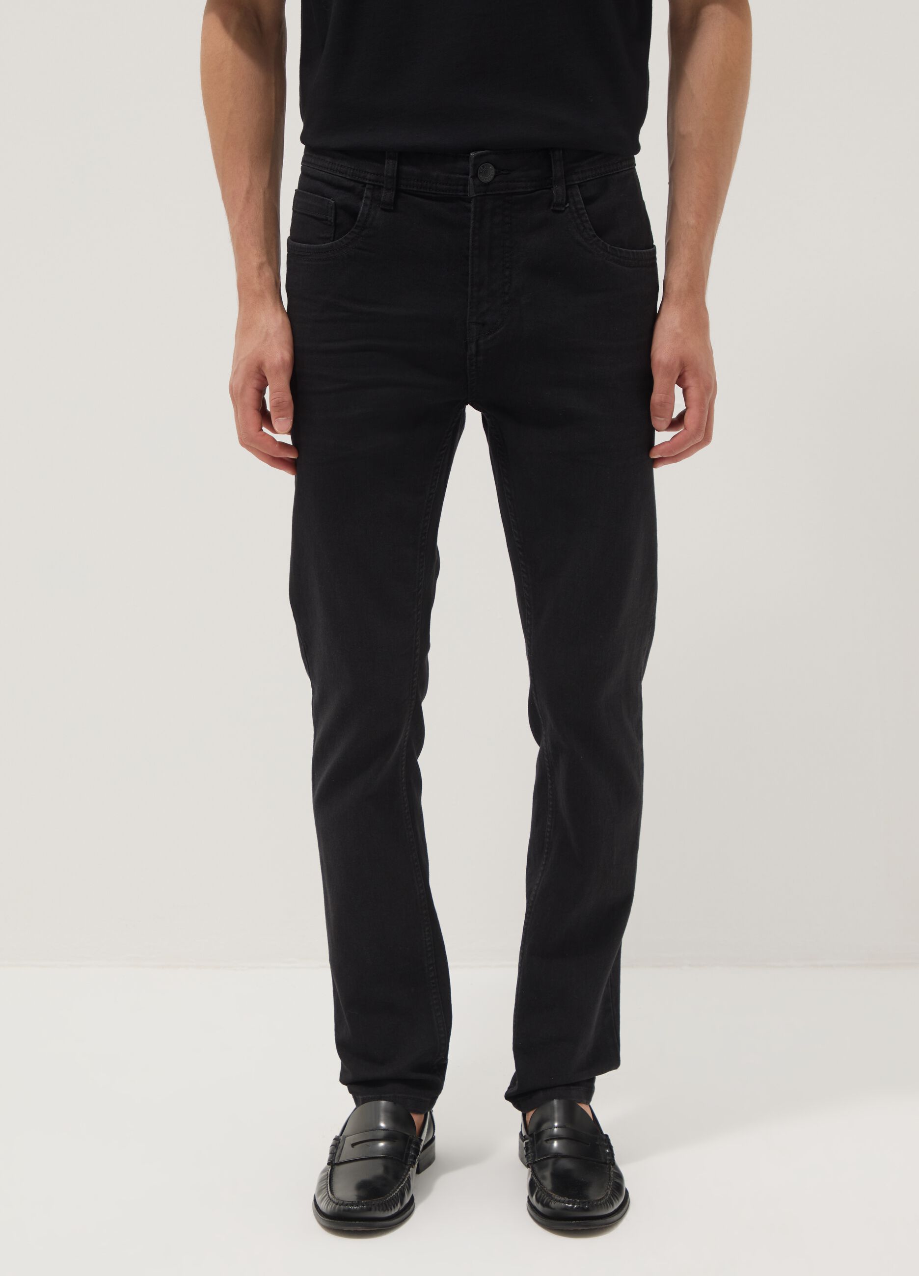 Black Super Skinny Cotton Blend Jeans