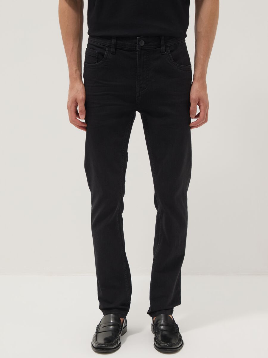 Jeans super skinny neri in misto cotone_1