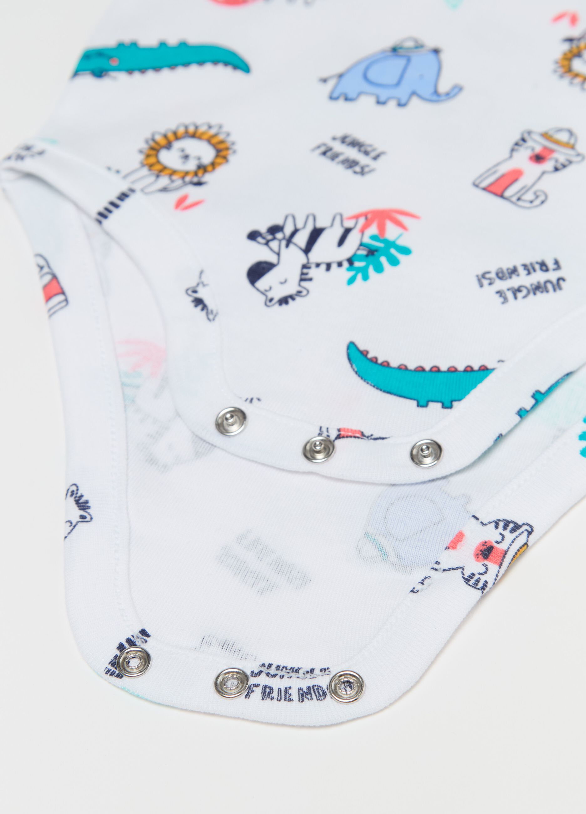 Three-pack bodysuits in organic cotton with print