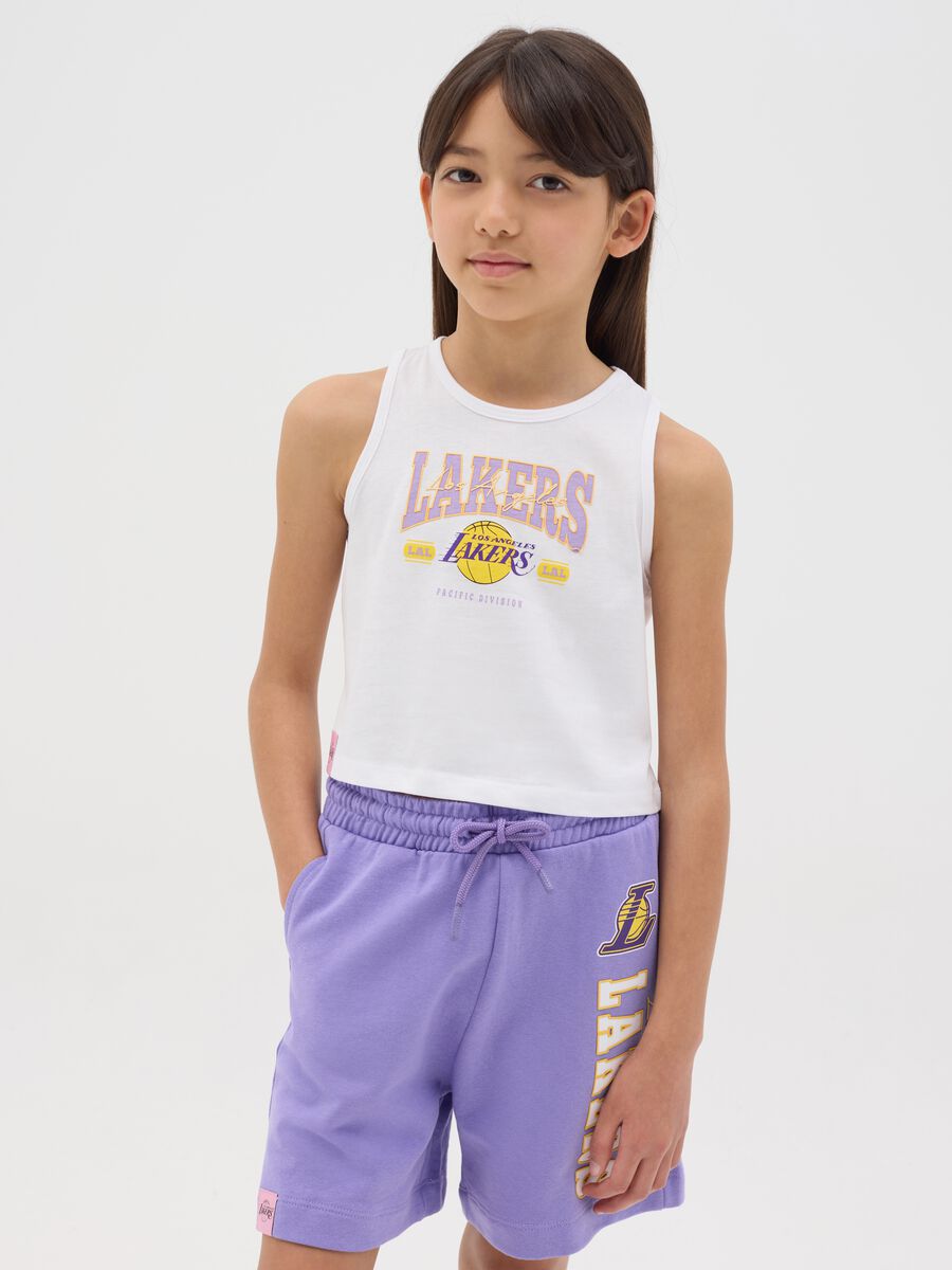 White NBA Los Angeles Lakers tank top in cotton_0