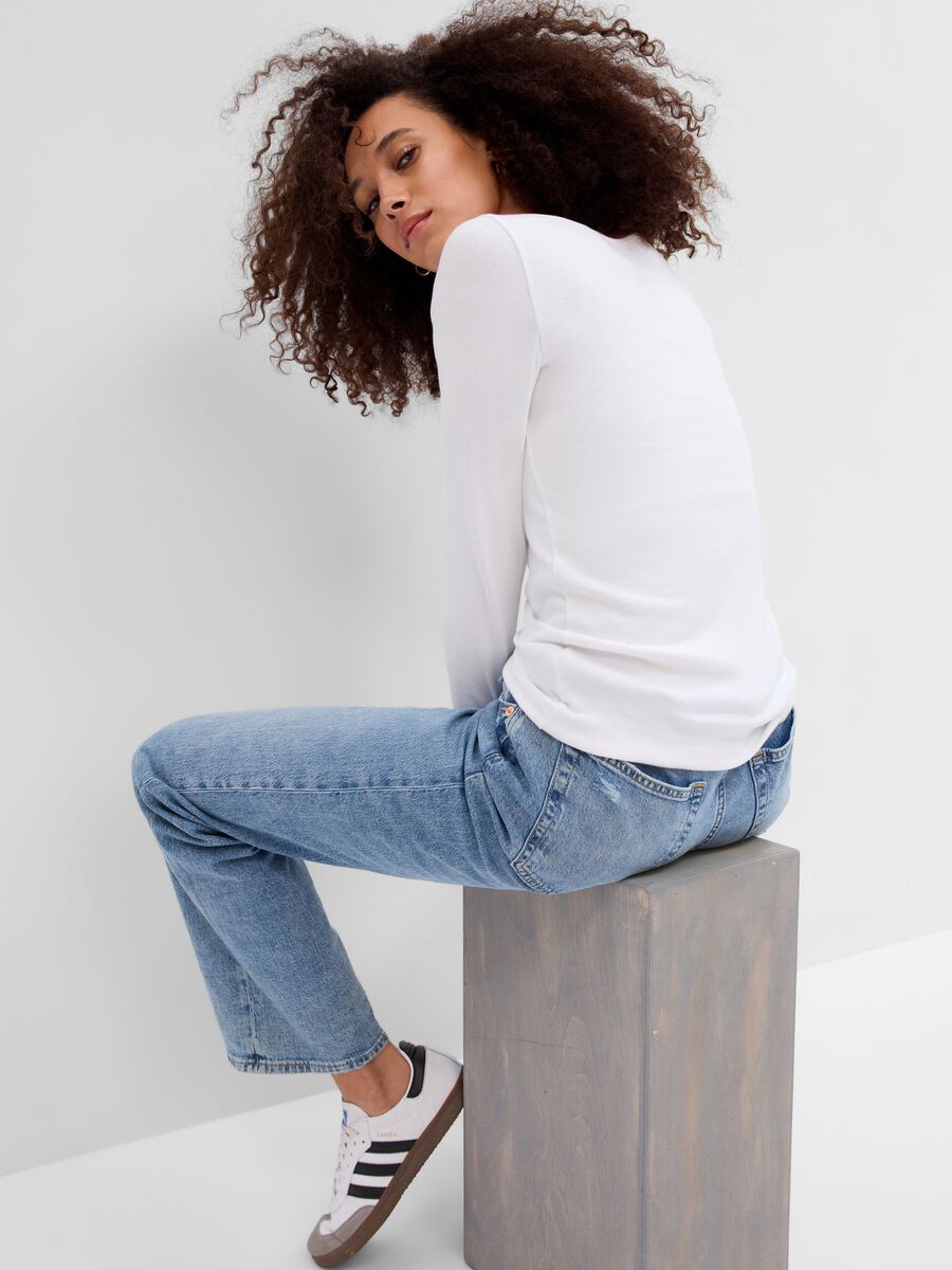 T-shirt scollo a barchetta in cotone e modal_2