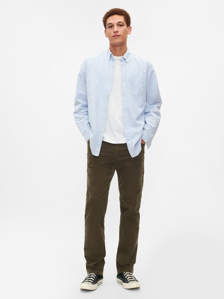 Pantalone straight fit in corduroy stretch_0