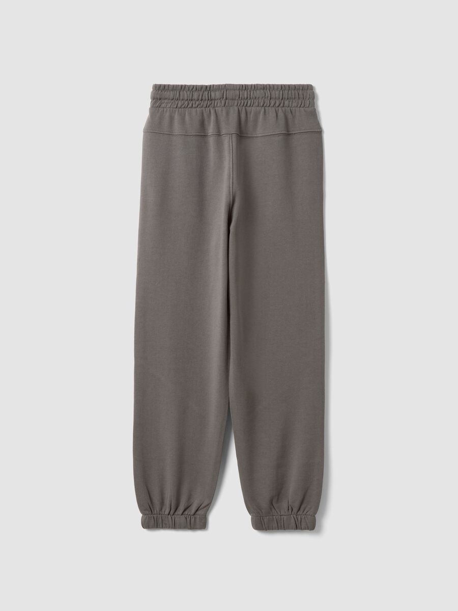 Pantaloni jogger grigi in puro cotone_2