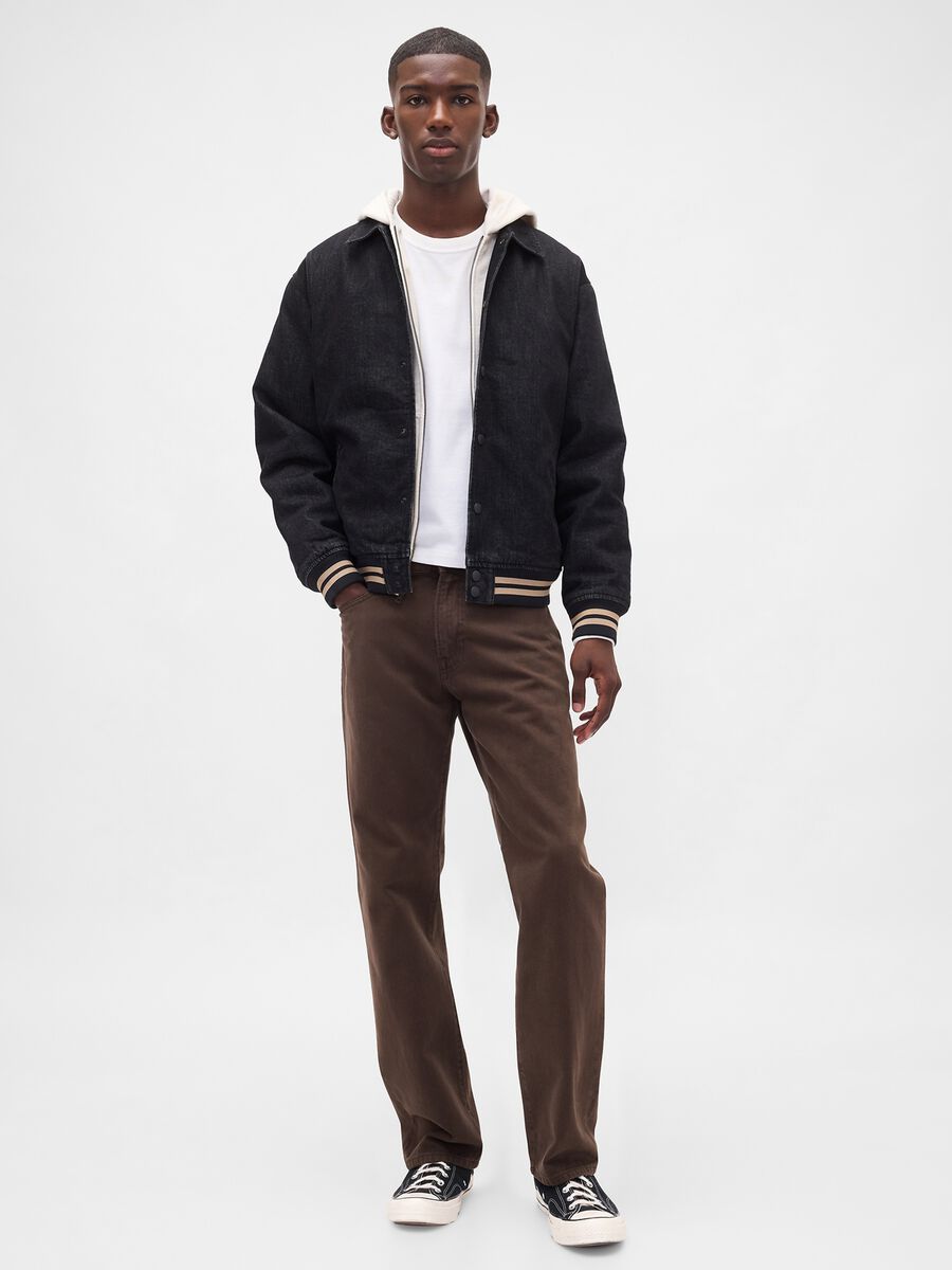 Straight Brown Denim Trousers_0