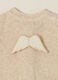 Beige cotton blend baby romper_2