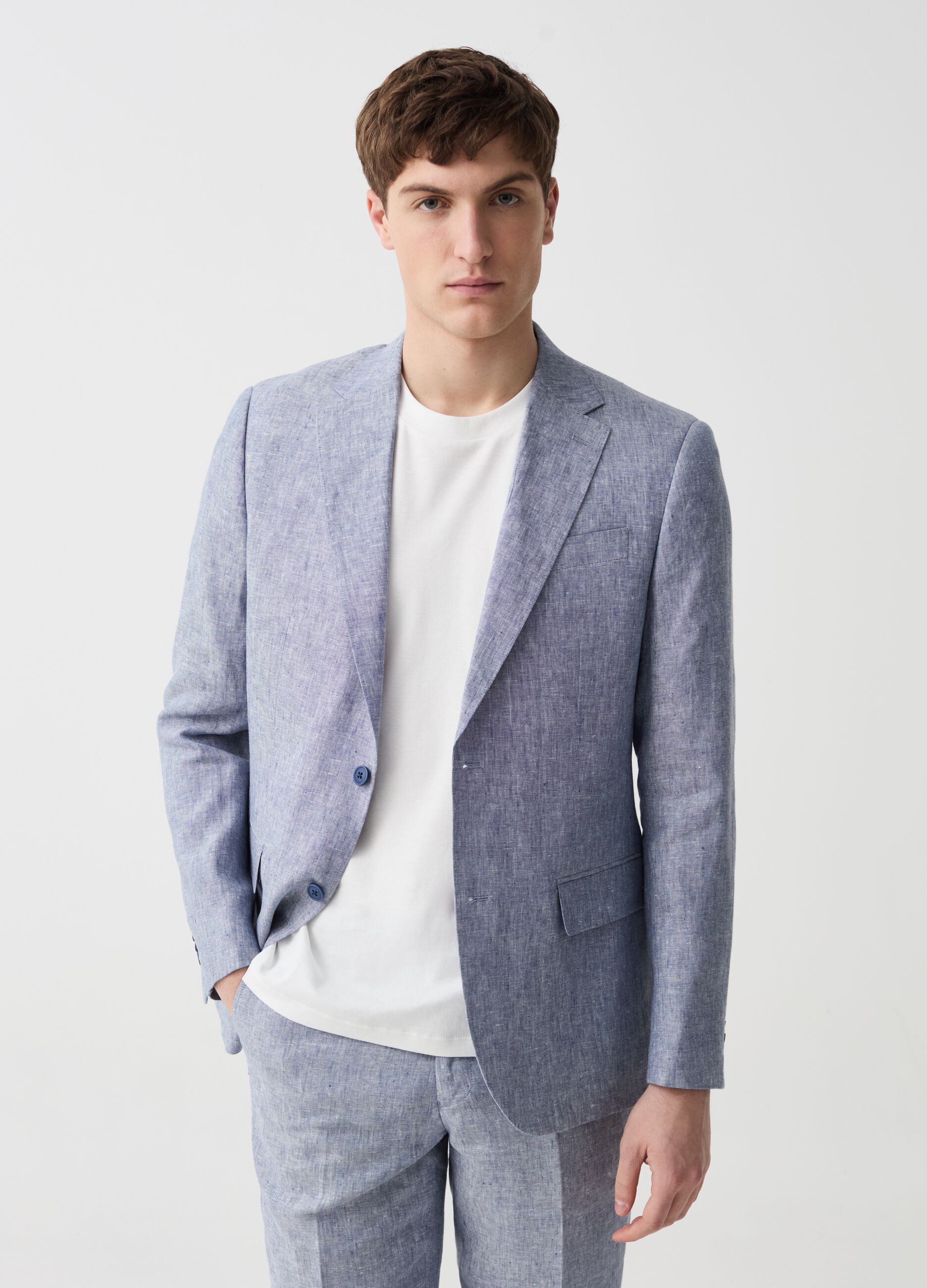Ovs Blazer monopetto slim fit in lino