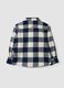 Blue and white checked pure cotton shirt_1