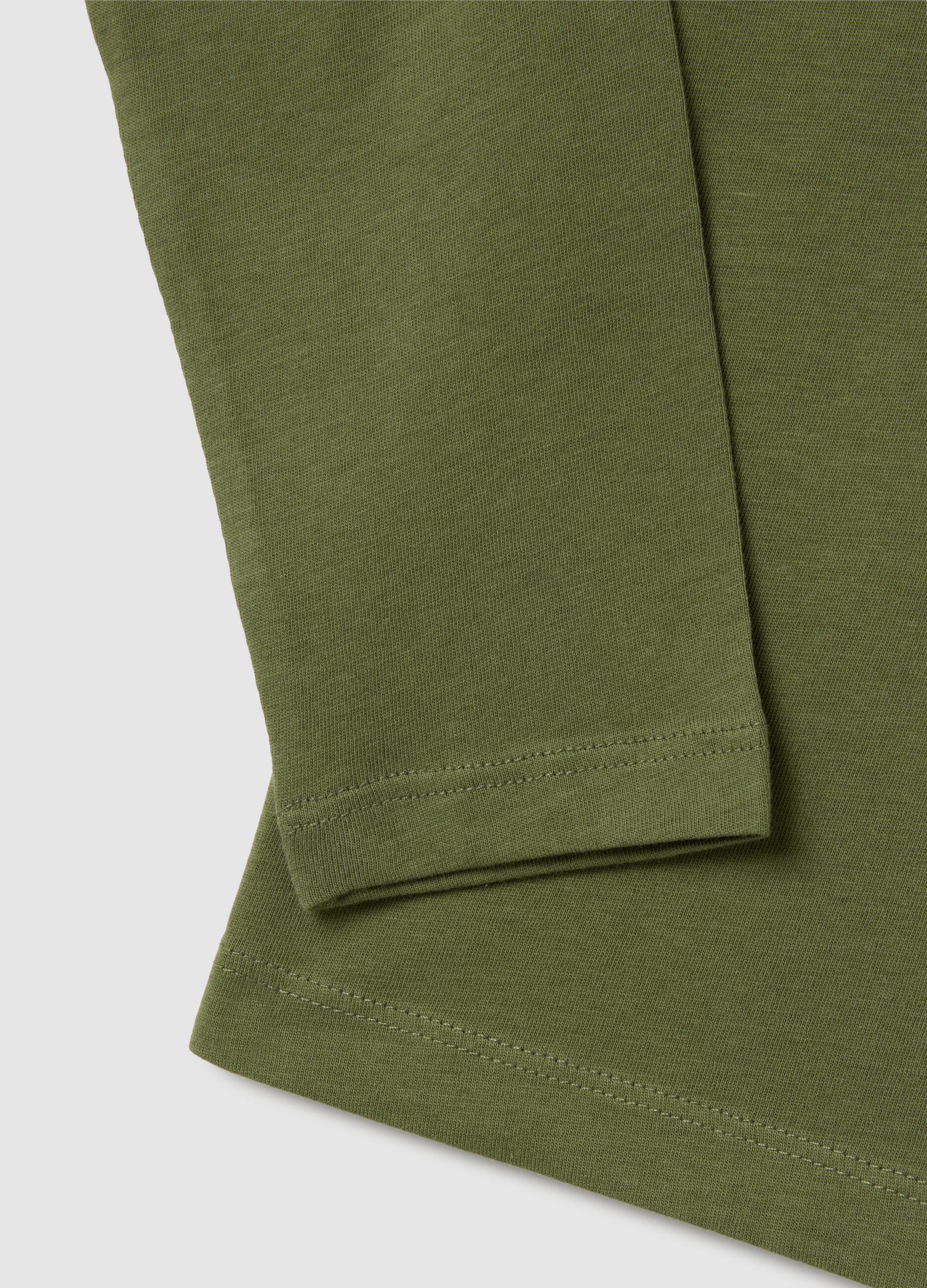 Green regular fit pure cotton children's sweater